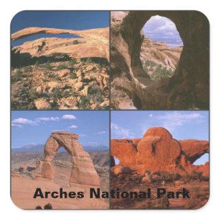 Arches National Park Sandstone Aches Photo Collage Square Sticker