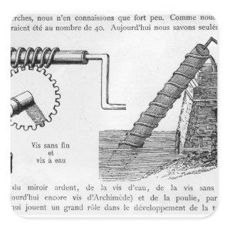 Archimedes screw square sticker