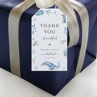 Arctic Animals Blue Winter Onederland 1st Birthday Gift Tags
