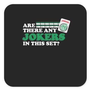 Are There Any Jokers In Set Mahjong Player Games Square Sticker
