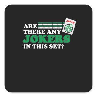 Are There Any Jokers In Set Mahjong Player Games Square Sticker