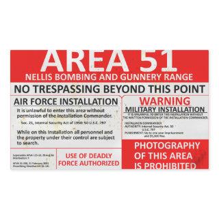 Area 51 Sign Rectangular Sticker