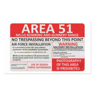 Area 51 Sign Rectangular Sticker
