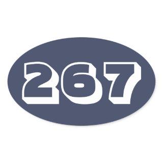 Area Code 267 (Philadelphia) Oval Sticker