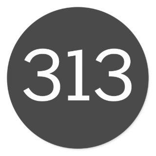 Area Code 313 (Detroit) Classic Round Sticker