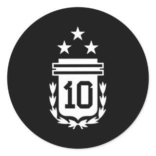 Argentina 3 Stars Argentinian Flag Three Stars 10  Classic Round Sticker