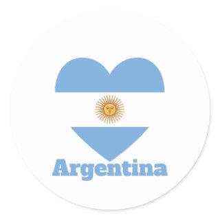 Argentina Heart Flag  Classic Round Sticker