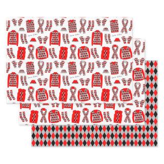 Argyle Clothes Illustration in Red  Sheets