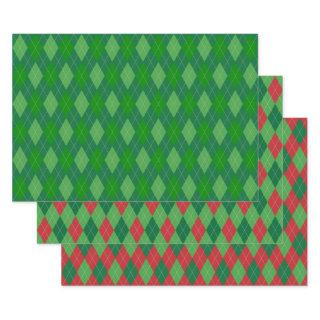 Argyle Pattern Red and Green  Sheets