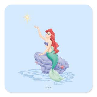 Ariel Sitting on Rock Square Sticker