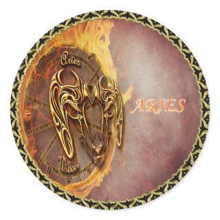 Aries March 21st until April 20th Horoscope Classic Round Sticker