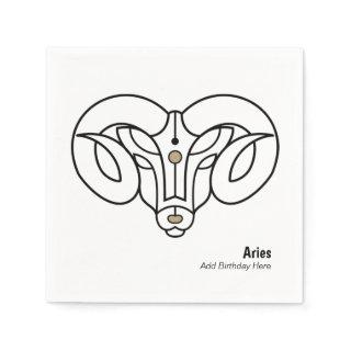 Aries the ram personalized trinket napkins