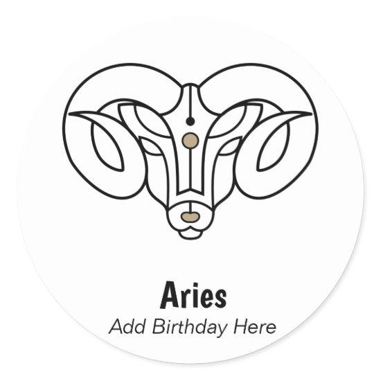 Aries the ram personalized zodiac classic round sticker