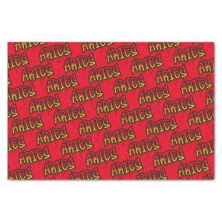 ARIES Zodiac Fire Sign Red Dripping Art Party Tissue Paper