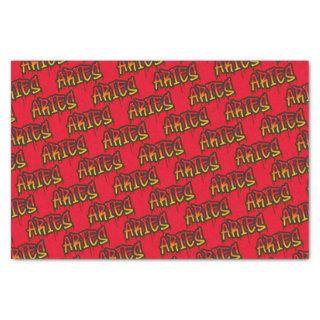 ARIES Zodiac Fire Sign Red Dripping Art Party Tissue Paper