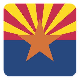 Arizona Flag: Setting Star Sun, The Copper State Square Sticker