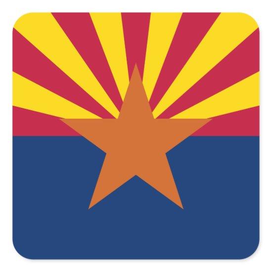 Arizona Flag: Setting Star Sun, The Copper State Square Sticker