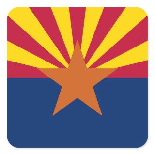 Arizona Flag: Setting Star Sun, The Copper State Square Sticker