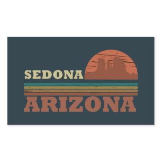 arizona sedona vintage sunset landscape az rectangular sticker