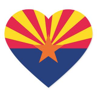 Arizona State Flag Design Heart Sticker