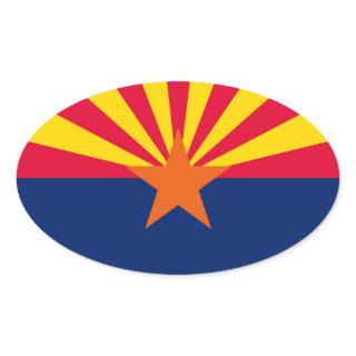 Arizona State Flag Design Oval Sticker