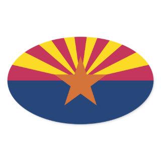 Arizona State Flag Oval Sticker