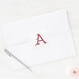 Arkansas Razorbacks Classic "A" Baseball Logo Square Sticker