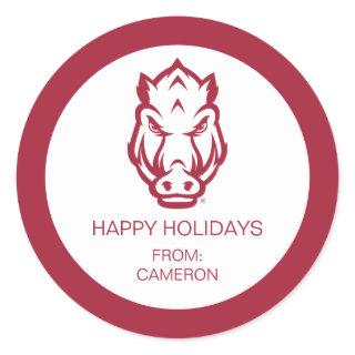Arkansas Razorbacks Mascot Logo Classic Round Sticker