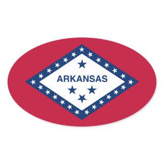 Arkansas State Flag Oval Sticker