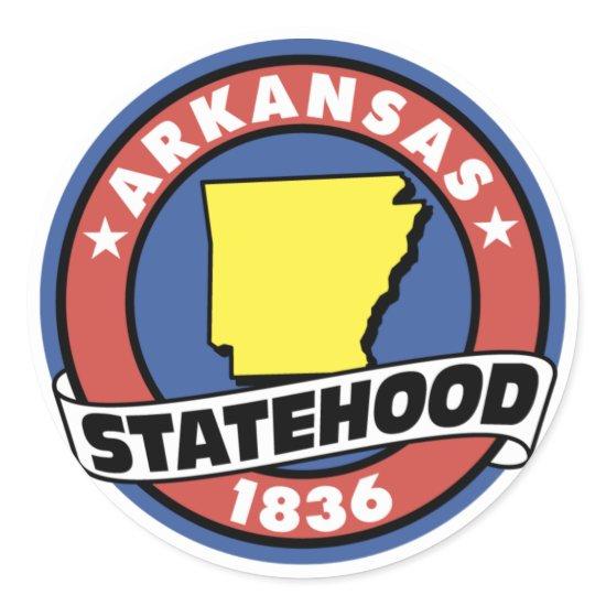 Arkansas Statehood Gifts and Tees Classic Round Sticker