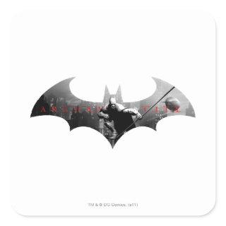 Arkham City Bat Symbol Square Sticker