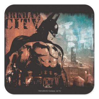Arkham City Batman mixed media Square Sticker