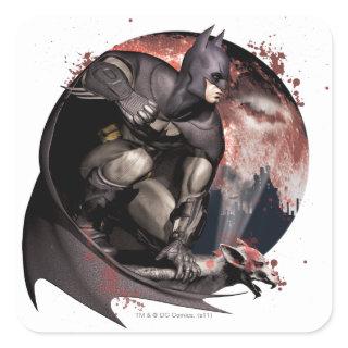 Arkham City Batman Moon Square Sticker