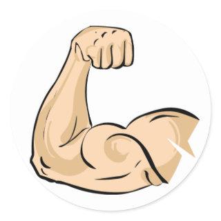Arm Muscle Classic Round Sticker