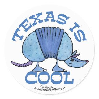 Armadillo Blue-Texas is Cool Classic Round Sticker