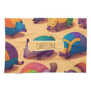 Armadillo Pastel Colorful Personalized Pattern Kitchen Towel