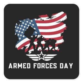 Armed Forces Day Square Sticker