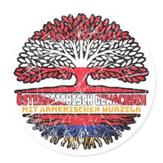 Armenien Armenisch Österreichisch Österreich Baum Classic Round Sticker