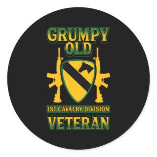 Army1St Cavalry Division America'S First Team Classic Round Sticker