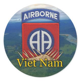 army 82nd airborne division veterans vietnam vets  classic round sticker
