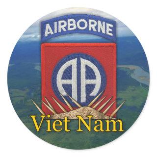 army 82nd airborne division veterans vietnam vets  classic round sticker