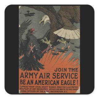 Army Air Service - Vintage USA War Square Sticker