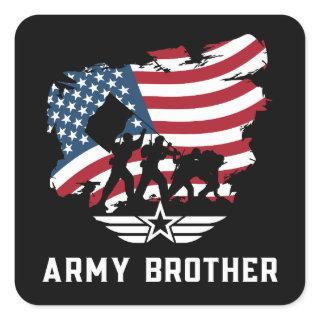 Army Brother Square Sticker