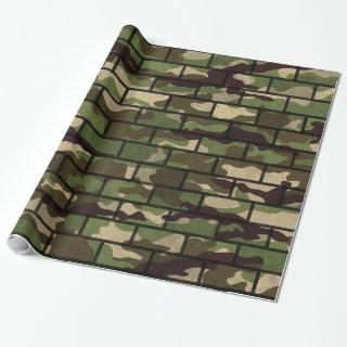 Army Camouflage Brick Wall