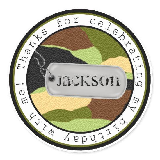 Army  Camouflage Dog Tag Stickers
