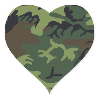 Army camouflage heart sticker