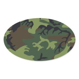 Army camouflage oval sticker