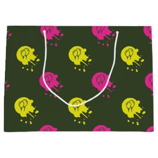 Army Green - Pink & Yellow Paintball Party Large Gift Bag