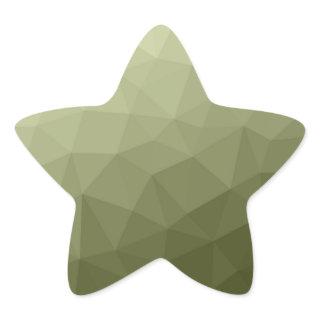 Army light green gradient geometric mesh pattern star sticker