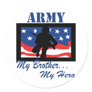 Army My Brother My Hero Classic Round Sticker